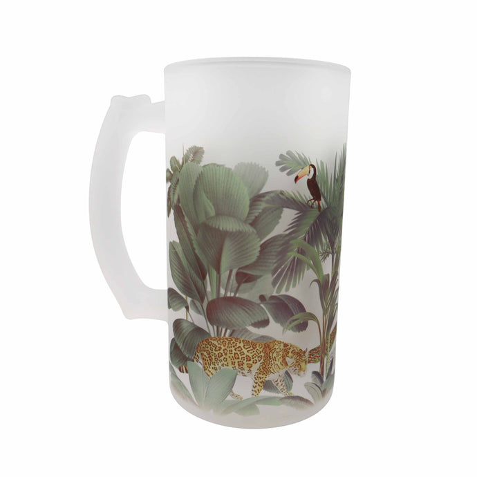 Wholesale Darwin's Menagerie Frosted Beer Stein - Mustard and Gray Trade Homeware and Gifts - Made in Britain