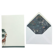 Load image into Gallery viewer, Wholesale Grand Giraffe Writing Paper Compendium - Mustard and Gray Trade Homeware and Gifts - Made in Britain
