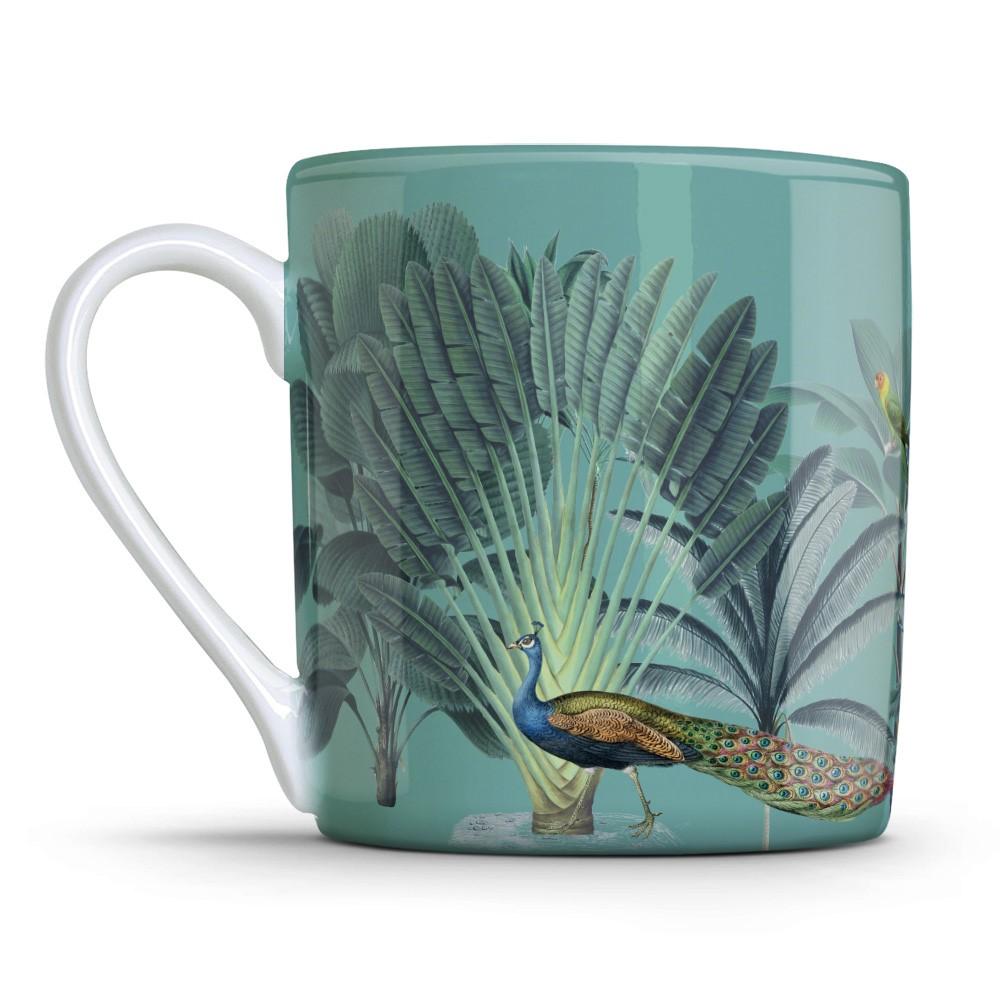 Wholesale Darwin's Menagerie Green 350ml Mug - Mustard and Gray Trade Homeware and Gifts - Made in Britain