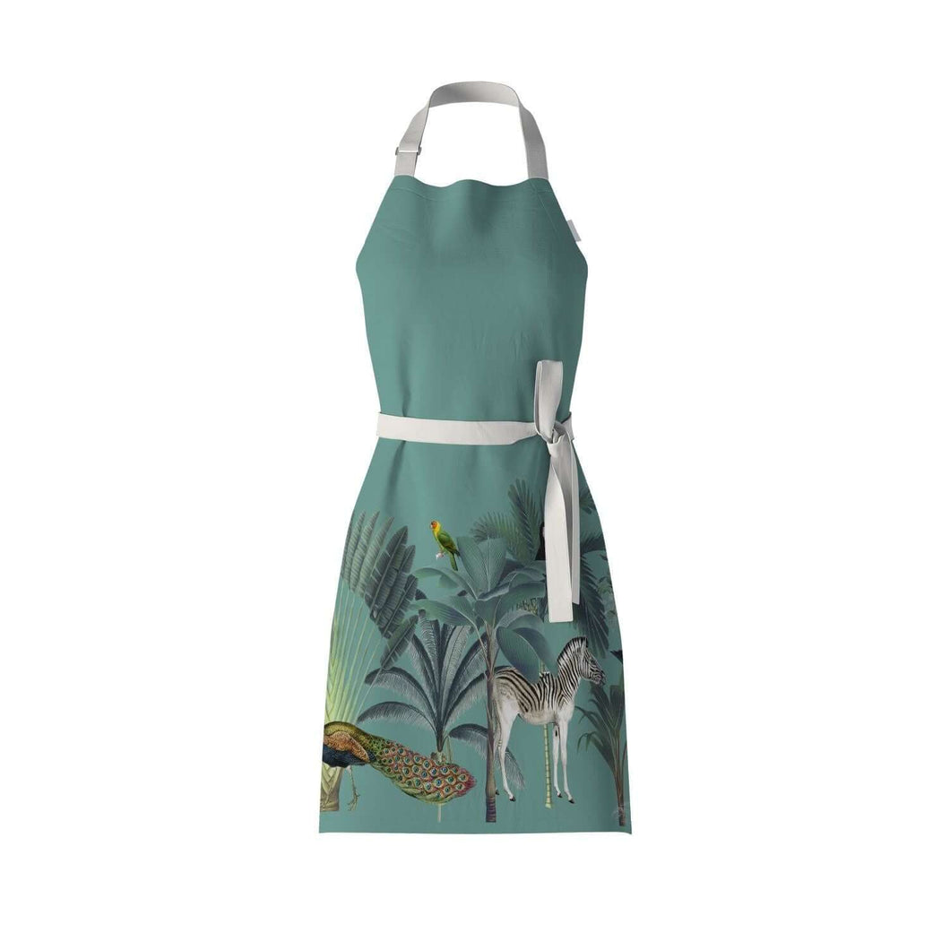 Wholesale Darwin's Menagerie Green Apron - Mustard and Gray Trade Homeware and Gifts - Made in Britain