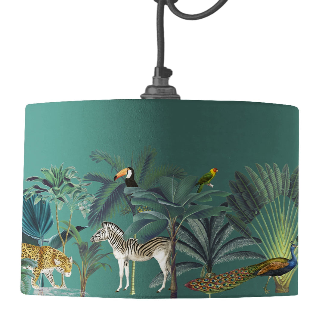Wholesale Darwin's Menagerie Green Lamp Shade - Mustard and Gray Trade Homeware and Gifts - Made in Britain