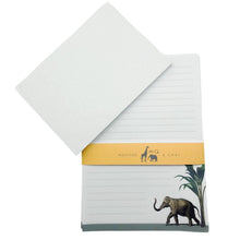 Load image into Gallery viewer, Wholesale Hasty Elephant Lined Writing Paper Compendium - Mustard and Gray Trade Homeware and Gifts - Made in Britain
