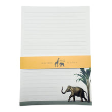 Load image into Gallery viewer, Wholesale Hasty Elephant Lined Writing Paper Compendium - Mustard and Gray Trade Homeware and Gifts - Made in Britain
