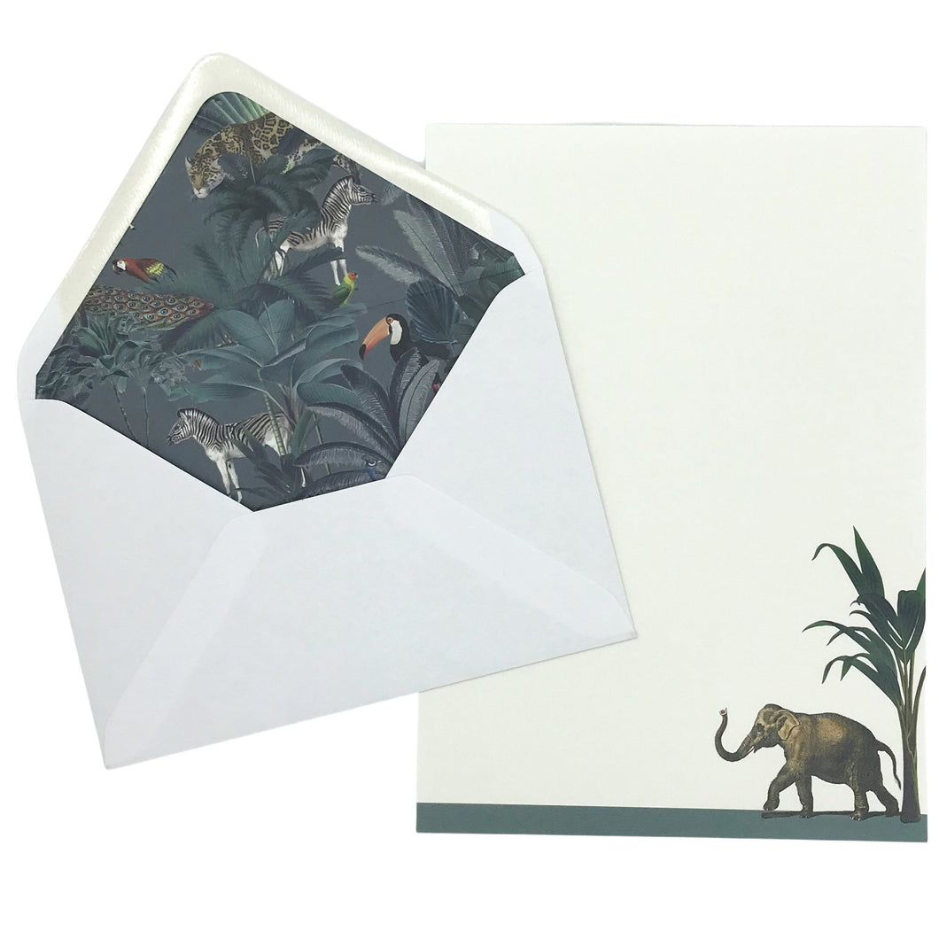 Wholesale Hasty Elephant Writing Paper Compendium - Mustard and Gray Trade Homeware and Gifts - Made in Britain