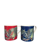 Load image into Gallery viewer, Wholesale Darwin&#39;s Menagerie Mug Set (Four 350ml Mugs - Blue and Red) - Mustard and Gray Trade Homeware and Gifts - Made in Britain
