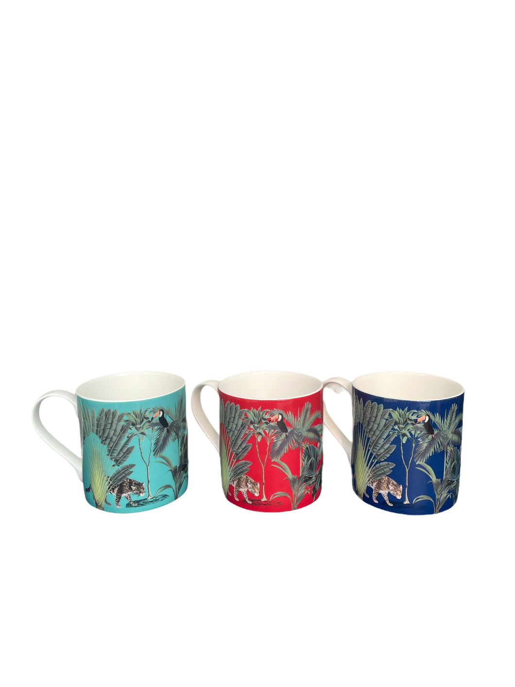 Wholesale Darwin's Menagerie Mug Set (Six 350ml Mugs) - Mustard and Gray Trade Homeware and Gifts - Made in Britain
