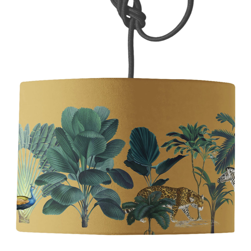 Wholesale Darwin's Menagerie Mustard Lamp Shade - Mustard and Gray Trade Homeware and Gifts - Made in Britain