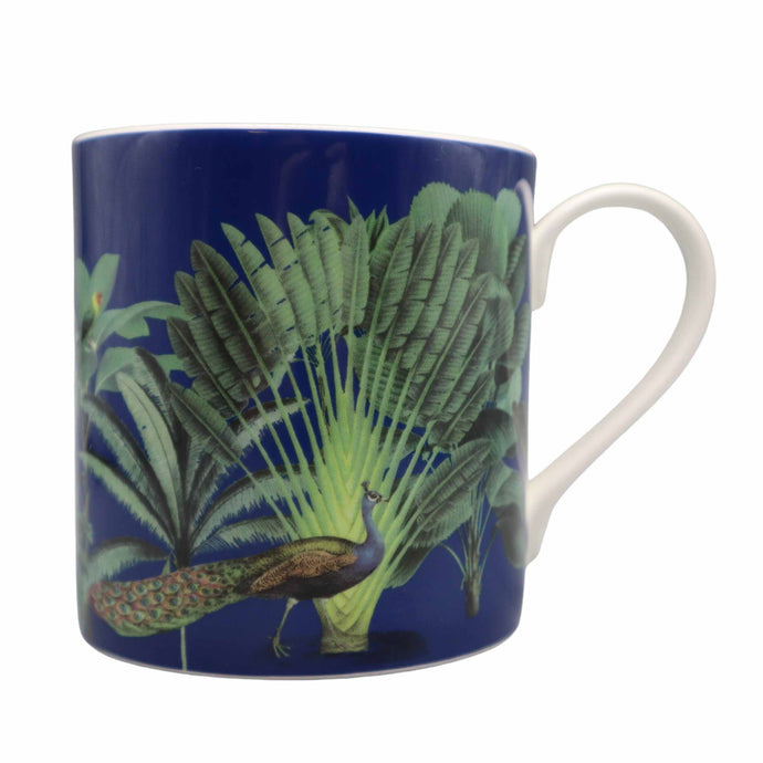 Wholesale Darwin's Menagerie Navy 350ml Mug - Mustard and Gray Trade Homeware and Gifts - Made in Britain