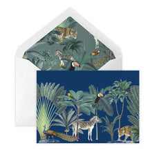 Load image into Gallery viewer, Wholesale Darwin&#39;s Menagerie Navy Greetings Card - Mustard and Gray Trade Homeware and Gifts - Made in Britain
