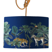 Load image into Gallery viewer, Wholesale Darwin&#39;s Menagerie Navy Lamp Shade - Mustard and Gray Trade Homeware and Gifts - Made in Britain
