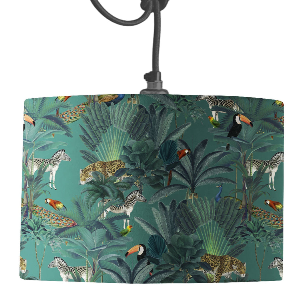 Wholesale Darwin's Menagerie Pattern Green Lamp Shade - Mustard and Gray Trade Homeware and Gifts - Made in Britain