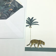 Load image into Gallery viewer, Wholesale &quot;Prowling Leopard&quot; Writing Paper Compendium - Mustard and Gray Trade Homeware and Gifts - Made in Britain
