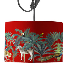 Load image into Gallery viewer, Wholesale Darwin&#39;s Menagerie Red Lamp Shade - Mustard and Gray Trade Homeware and Gifts - Made in Britain

