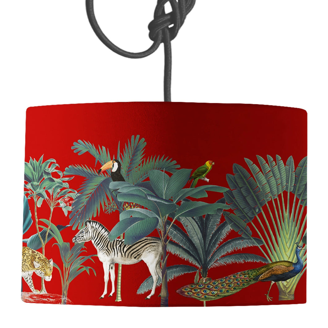 Wholesale Darwin's Menagerie Red Lamp Shade - Mustard and Gray Trade Homeware and Gifts - Made in Britain