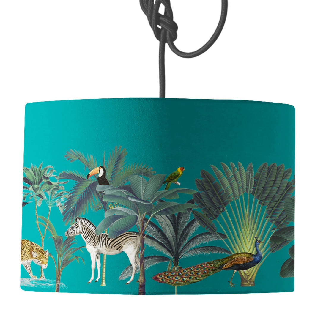 Wholesale Darwin's Menagerie Terquoise Lamp Shade - Mustard and Gray Trade Homeware and Gifts - Made in Britain