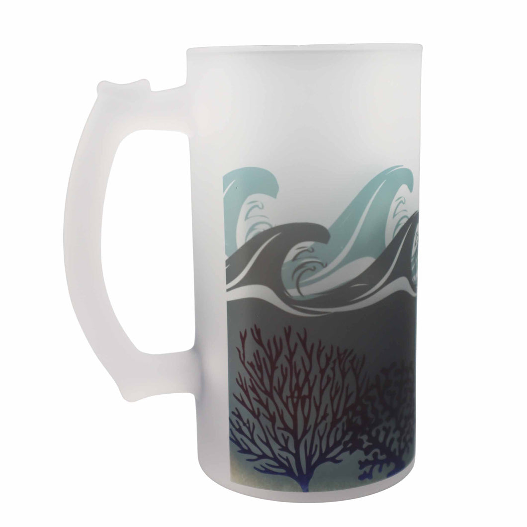 Wholesale Deep Blue Sea Frosted Beer Stein - Mustard and Gray Trade Homeware and Gifts - Made in Britain
