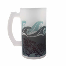 Load image into Gallery viewer, Wholesale Deep Blue Sea Frosted Beer Stein - Mustard and Gray Trade Homeware and Gifts - Made in Britain
