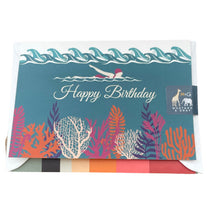 Load image into Gallery viewer, Wholesale Deep Blue Sea Wild Swimming Birthday Card - Mustard and Gray Trade Homeware and Gifts - Made in Britain
