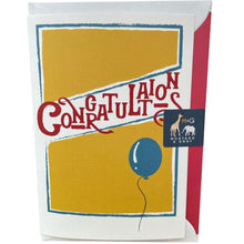 Load image into Gallery viewer, Wholesale Epoch Congratulations Card &quot;The Balloon&quot; - Mustard and Gray Trade Homeware and Gifts - Made in Britain
