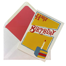 Load image into Gallery viewer, Wholesale Epoch Happy Birthday Card &quot;The Cake&quot; - Mustard and Gray Trade Homeware and Gifts - Made in Britain
