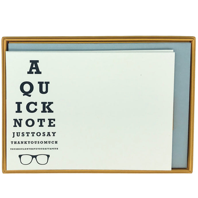 Wholesale Eye Test Thank You Notecard Set - Mustard and Gray Trade Homeware and Gifts - Made in Britain