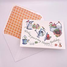Load image into Gallery viewer, Wholesale Gardeners Friends Birthday Card - Mustard and Gray Trade Homeware and Gifts - Made in Britain
