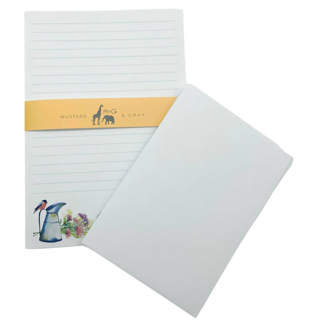 Wholesale Gardener's Friends Lined Writing Paper Compendium - Mustard and Gray Trade Homeware and Gifts - Made in Britain