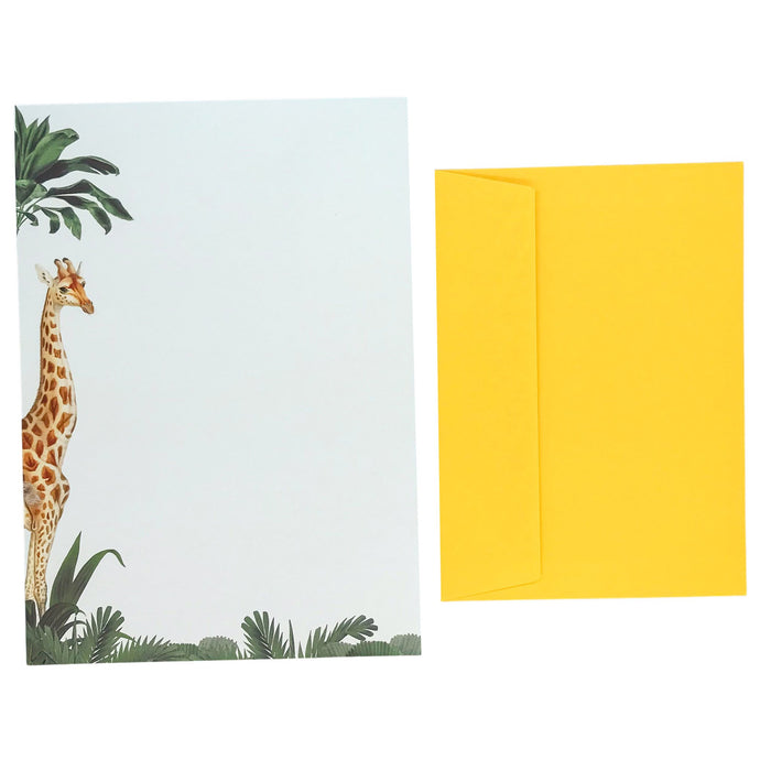Wholesale Giraffe Writing Paper Compendium - Mustard and Gray Trade Homeware and Gifts - Made in Britain