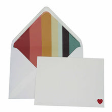Load image into Gallery viewer, Wholesale Heart Notecard Set with Lined Envelopes - Mustard and Gray Trade Homeware and Gifts - Made in Britain
