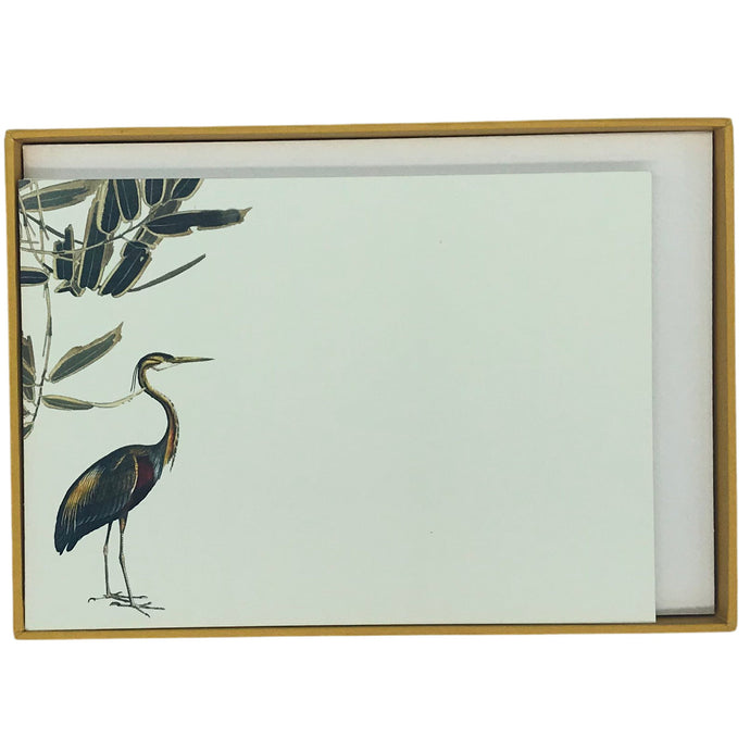 Wholesale Heron Notecard Set - Mustard and Gray Trade Homeware and Gifts - Made in Britain