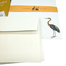 Load image into Gallery viewer, Wholesale Heron Writing Paper Compendium - Mustard and Gray Trade Homeware and Gifts - Made in Britain
