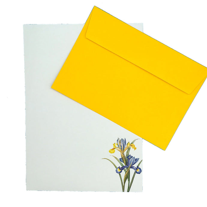 Wholesale Iris Writing Paper Compendium - Mustard and Gray Trade Homeware and Gifts - Made in Britain