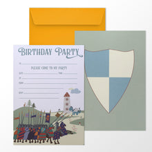 Load image into Gallery viewer, Wholesale Knight at Dragon Castle Party Invitations - Mustard and Gray Trade Homeware and Gifts - Made in Britain
