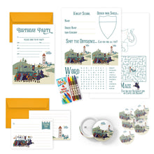 Load image into Gallery viewer, Wholesale Knight at Dragon Castle Party Invitations - Mustard and Gray Trade Homeware and Gifts - Made in Britain
