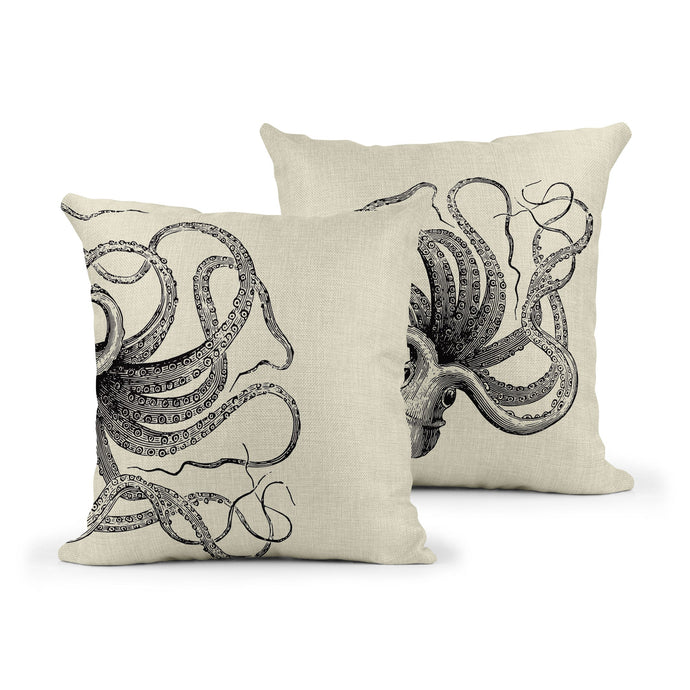 Wholesale Kraken Can Can Cushion - Mustard and Gray Trade Homeware and Gifts - Made in Britain