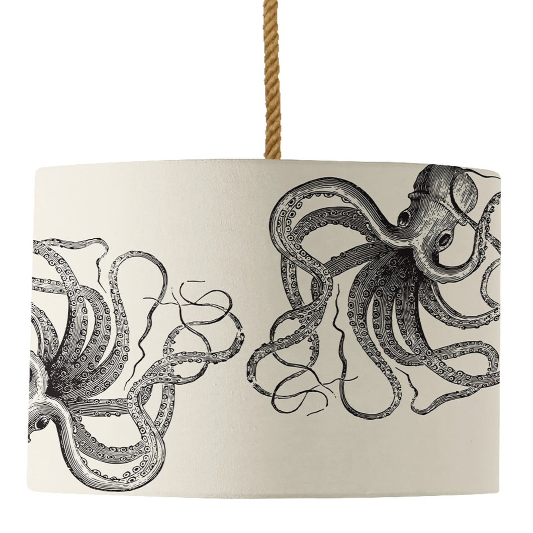 Wholesale Kraken Can Can Lamp Shade (Off White) - Mustard and Gray Trade Homeware and Gifts - Made in Britain