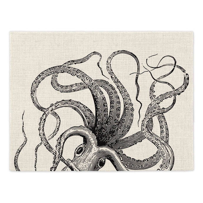 Wholesale Kraken Can Can Placemats (Set of Four) - Mustard and Gray Trade Homeware and Gifts - Made in Britain