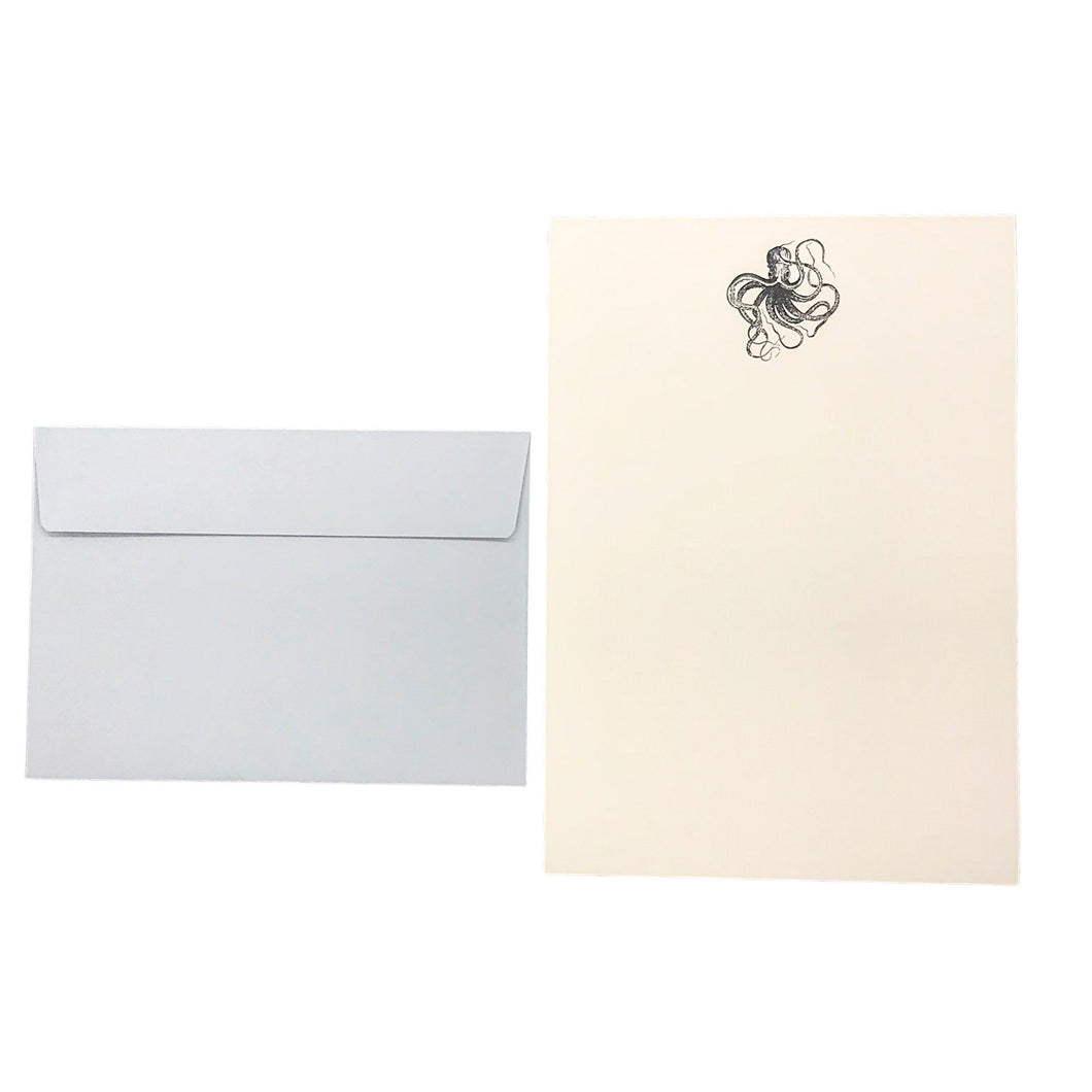 Wholesale Kraken Writing Paper Compendium - Mustard and Gray Trade Homeware and Gifts - Made in Britain