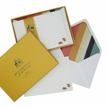 Load image into Gallery viewer, Wholesale Ladybird Notecard Set with Lined Envelopes - Mustard and Gray Trade Homeware and Gifts - Made in Britain
