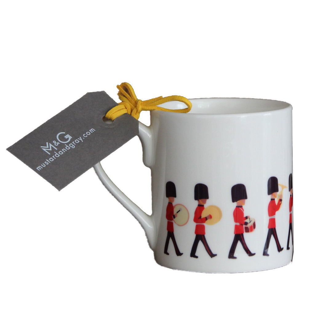 Wholesale London Changing of the Guard 250ml Mug - Mustard and Gray Trade Homeware and Gifts - Made in Britain