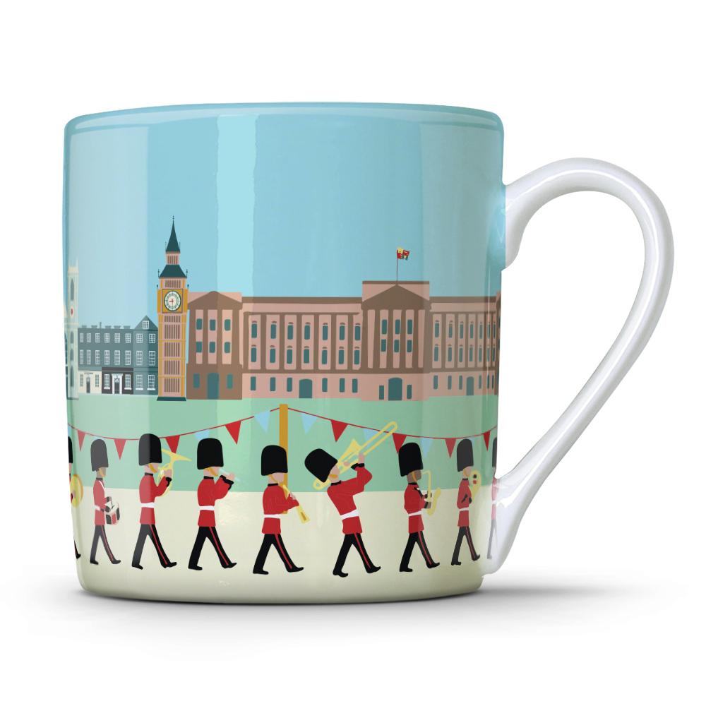 Wholesale London Seasons Summer 350ml Mug - Mustard and Gray Trade Homeware and Gifts - Made in Britain