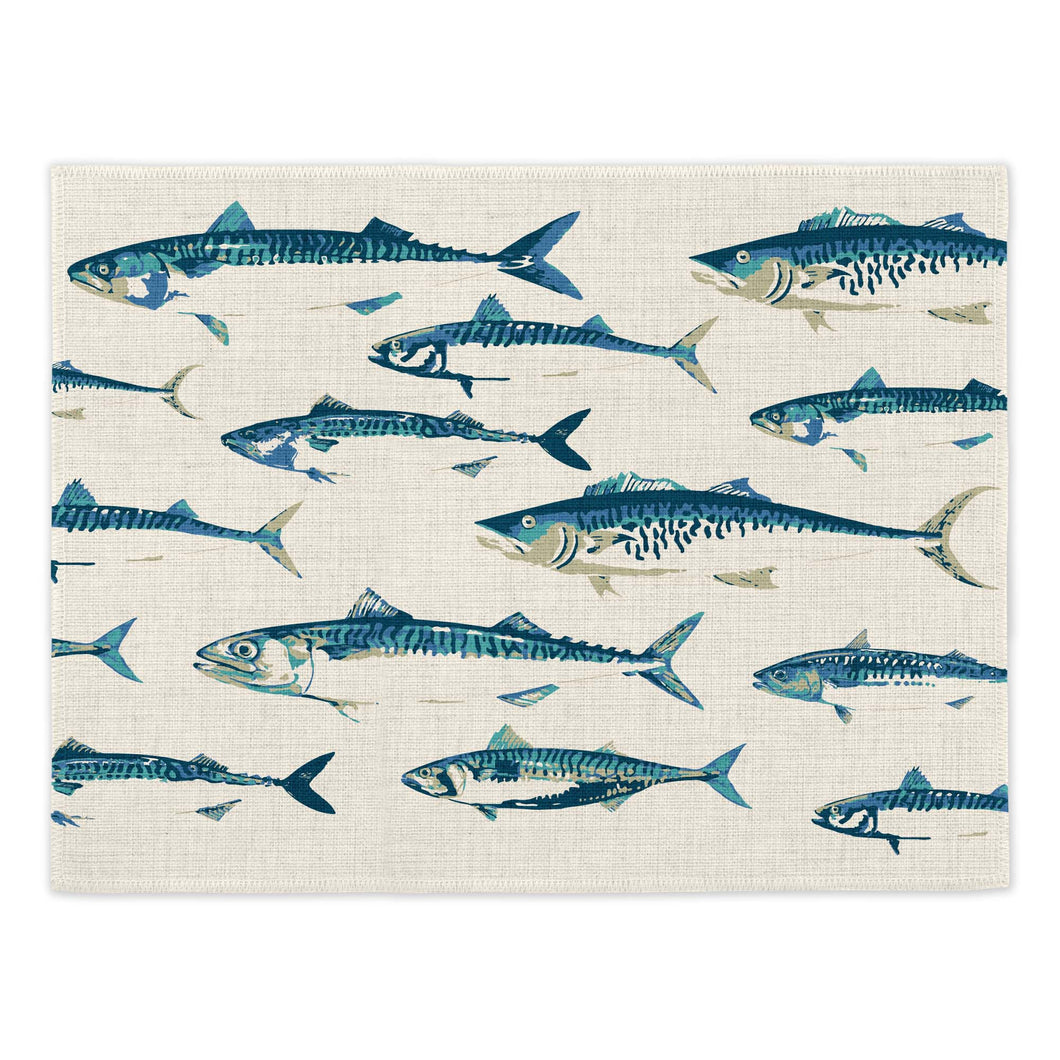 Wholesale Mackerel Placemats (Set of Four) - Mustard and Gray Trade Homeware and Gifts - Made in Britain