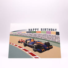 Load image into Gallery viewer, Wholesale Motor Racing Birthday Card - Mustard and Gray Trade Homeware and Gifts - Made in Britain
