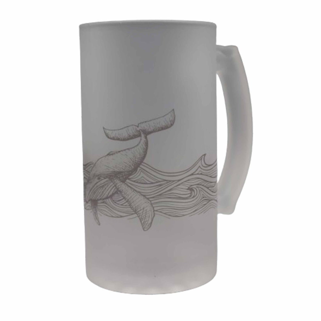 Wholesale Night Whale Frosted Beer Stein - Mustard and Gray Trade Homeware and Gifts - Made in Britain