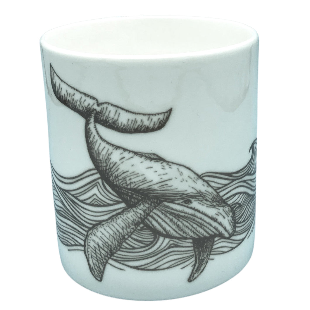 Wholesale Night Whale 250ml Mug - Mustard and Gray Trade Homeware and Gifts - Made in Britain