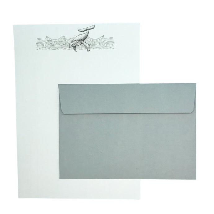 Wholesale Night Whale Writing Paper Compendium - Mustard and Gray Trade Homeware and Gifts - Made in Britain