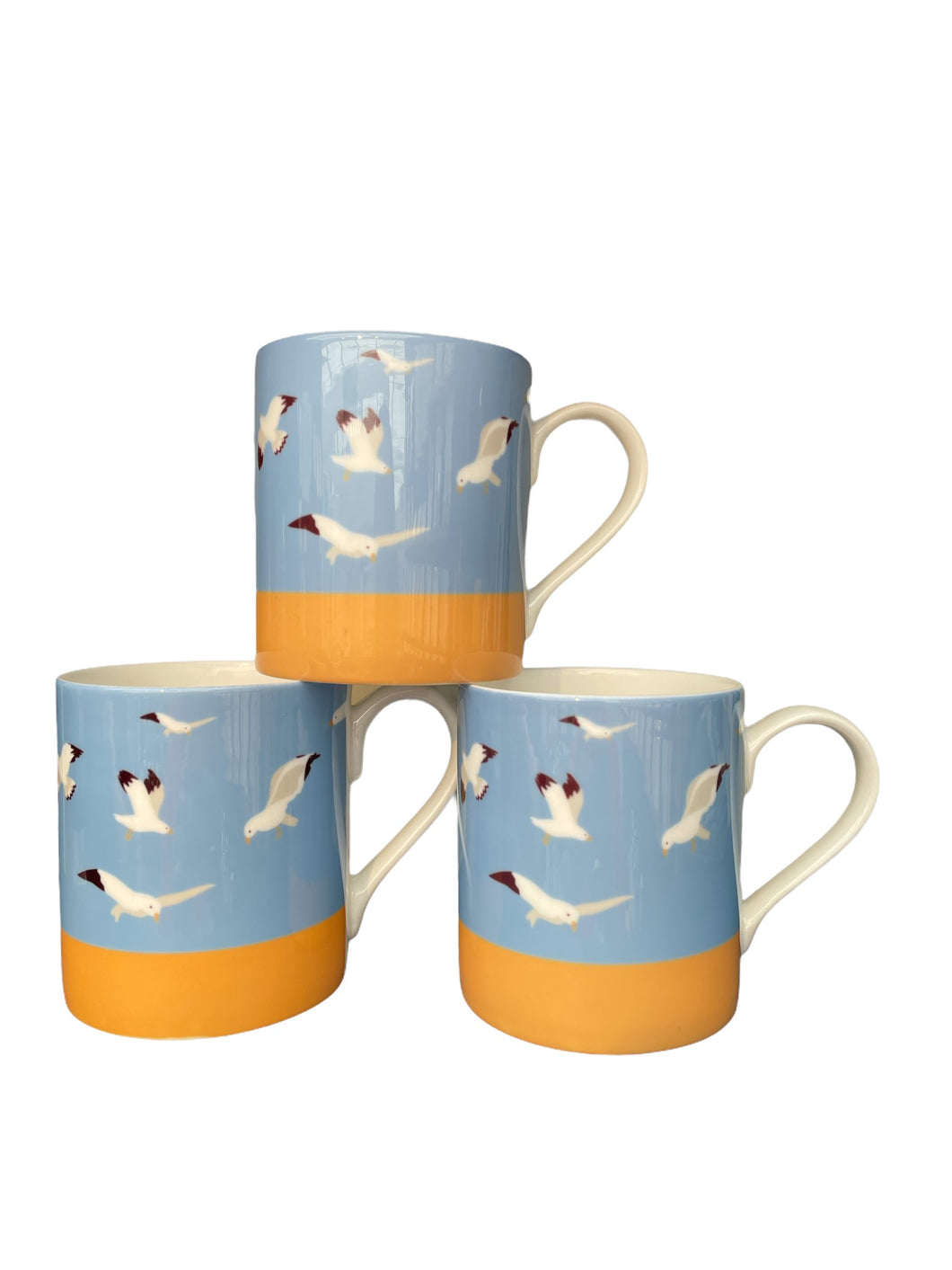Wholesale Oh Gully Mug Set (Four 250ml Mugs) - Mustard and Gray Trade Homeware and Gifts - Made in Britain