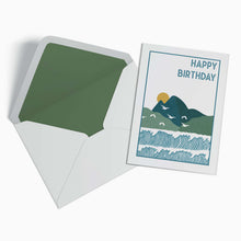 Load image into Gallery viewer, Wholesale Over the Bay and Far Away Birthday Card - Mustard and Gray Trade Homeware and Gifts - Made in Britain
