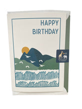 Load image into Gallery viewer, Wholesale Over the Bay and Far Away Birthday Card - Mustard and Gray Trade Homeware and Gifts - Made in Britain
