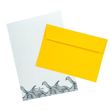 Load image into Gallery viewer, Wholesale Paper Boat Writing Paper Compendium - Mustard and Gray Trade Homeware and Gifts - Made in Britain
